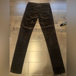 The Leggings. Super skinny fit. Chocolate brown soft velour 5 pocket. VGC.